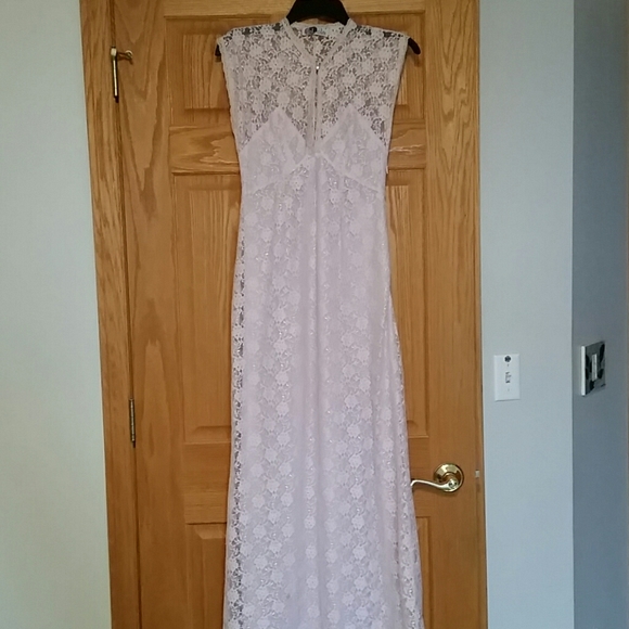 Dusty lilac purple lace dress size S - Picture 2 of 6
